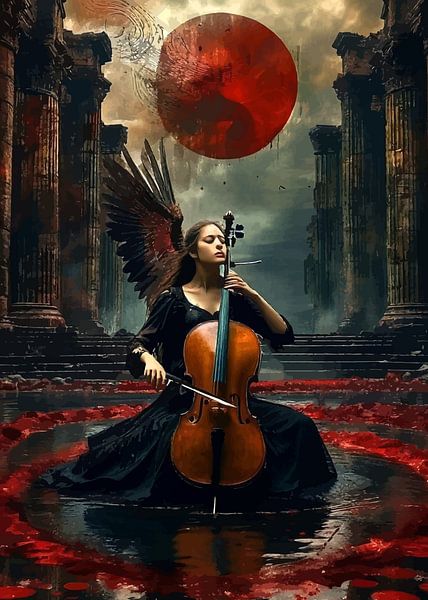 Fallen Angel Playing Cello by MIROKKU