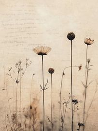 Flowers in vintage and Japandi style by Japandi Art Studio