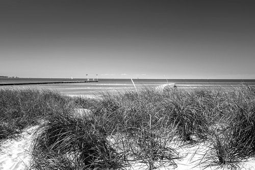 Strand in zwart-wit