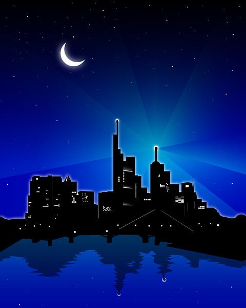 Frankfurt am Main Cityline von Mixed media vector arts