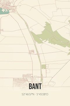 Vintage landkaart van Bant (Flevoland) van MijnStadsPoster