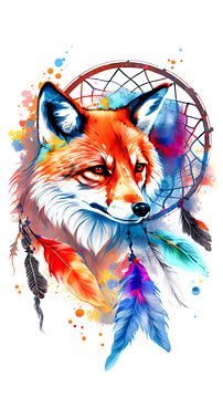 Watercolor Fox by P U F F Y