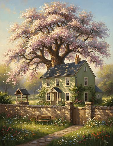 De grote boom naast het huis