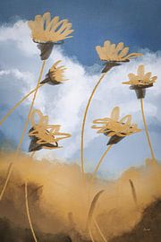 Blauw geel - zomer bloemen van Emiel de Lange