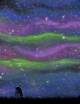 sterren in de ruimte zien