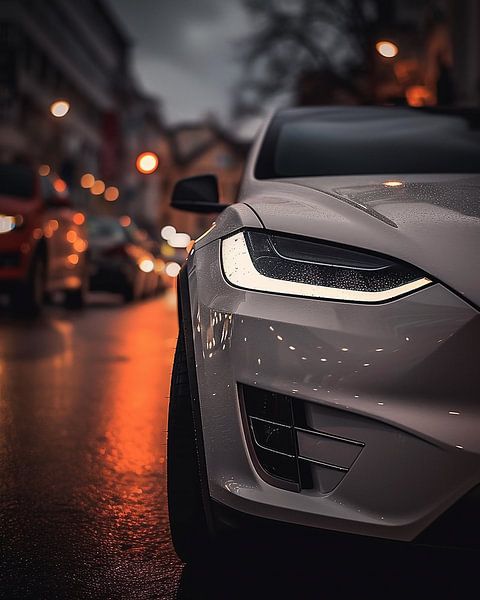 Autodetail im Fokus von fernlichtsicht