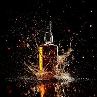 Whiskey fles splash