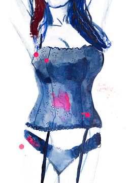 blue lingerie by Angela Peters