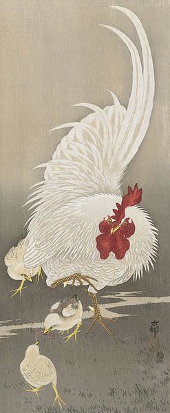 Ohara Koson - Hahn und drei Küken (bearbeitet) von Peter Balan
