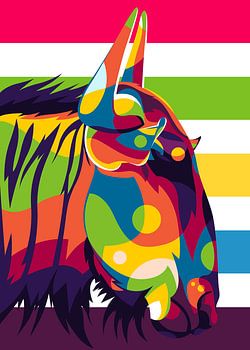 Gnoe in Pop Art stijl