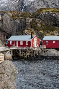 Rood huis in Nusfjord van Matt Denegaw’s Studio