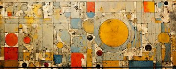 Retro Collage van Abstract Schilderij
