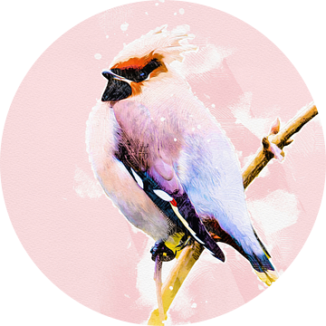 Pestvogel - Digital art uitvoering - Roze van Gianni Argese