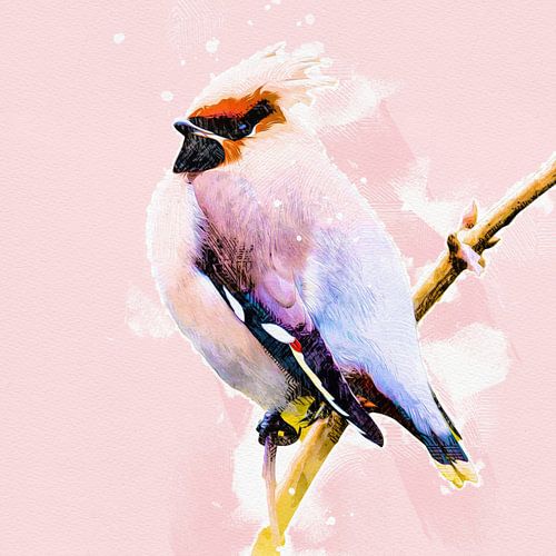Pestvogel - Digital art uitvoering - Roze