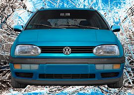 VW Golf 3 in glass blue by aRi F. Huber