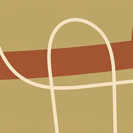 Abstract lines in beige, terra and white I by Dina Dankers