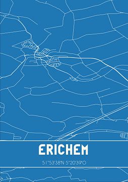 Blaupause | Karte | Erichem (Gelderland) von Rezona