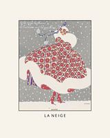 La neige - Winter, snow, vintage art deco fashion print