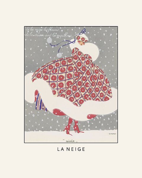 La neige - Winter, snow, vintage art deco fashion print by NOONY