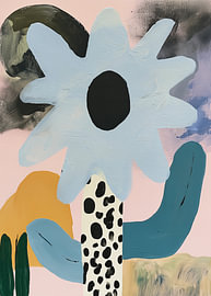 Soft Bloom – A light blue flower with a dark centre by Henriette Visscher