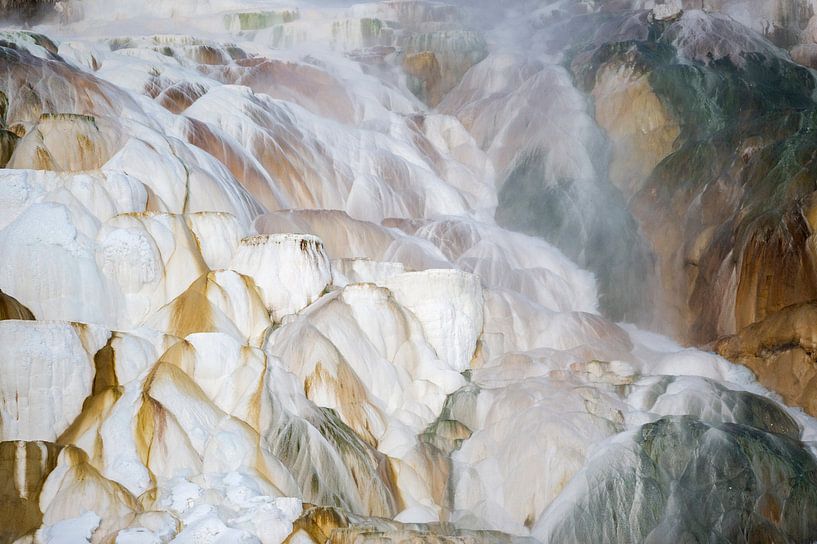 Mammoth Hot Springs im Winter, UNESCO-Welterbe van wunderbare Erde