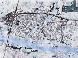 Karte von Gorinchem im stil 'White winter' von Maporia