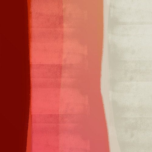 Modern abstract in terra, koraal en zand