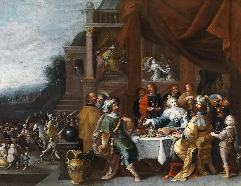 Ahasver en Haman bij het banket, Frans Francken (II) van Meesterlijcke Meesters