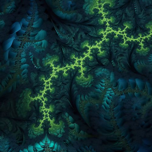 fractales bleu-vert