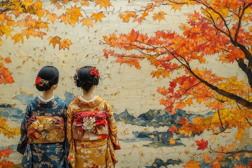 japanese art geishas in garden by Egon Zitter