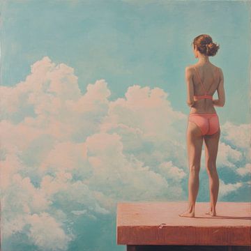 Zwemmer Wolken van Poster Art Shop