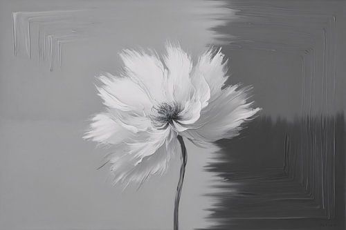 Witte bloem tegen grijze achtergrond