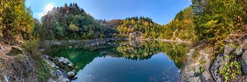 Panorama Katzenbuckelsee Oostkust van Uwe Ulrich Grün