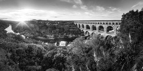 Pont Du Gard in zwart-wit