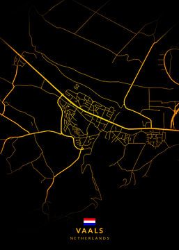 Vaals Stadsplattegrond Modern Zwart Goud van Kenda Maruyama