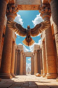 Fantasy Pharaoh Wall Art: HORIZONIS – The Falcon in the Pharaoh’s Temple