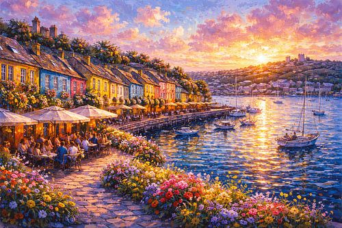 Kinsale in Ierland, een impressionistisch schilderij.