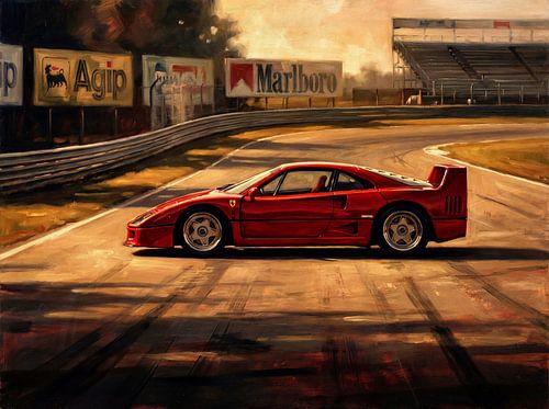 Ferrari F40 Racebaan schilderij