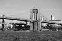 Brooklyn, Bridge, York, America, (Black and white, incl., coloured, flag), wall decoration, art photography
