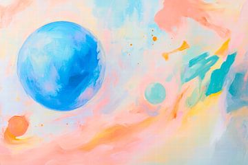 Abstract ruimtelijk landschap in pastel van Poster Art Shop