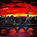 Red Sky Over Paris van Rhonda Clapprood thumbnail