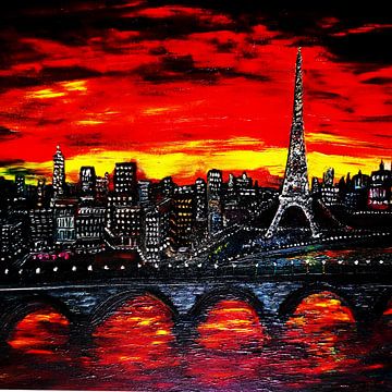 Red Sky Over Paris van Rhonda Clapprood