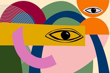 Moderne abstractie van organische vormen Surrealistische stijl van Mad Dog Art