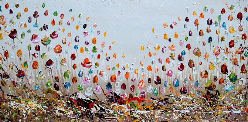 Bunte Blumen von Gena Theheartofart