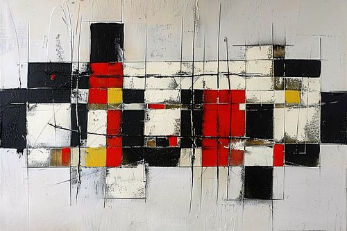 Abstracte geometrische kunst met sterke contrasten