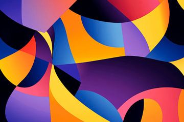 Colourful abstract wave structure by Poster Art Shop