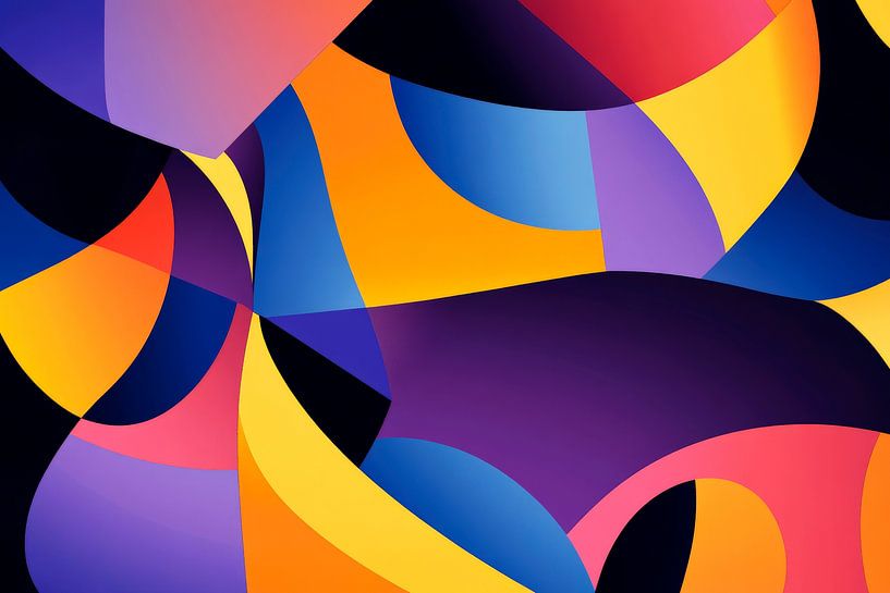 Colourful abstract wave structure by Poster Art Shop