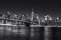 New York City Skyline - Brooklyn Bridge Black-White