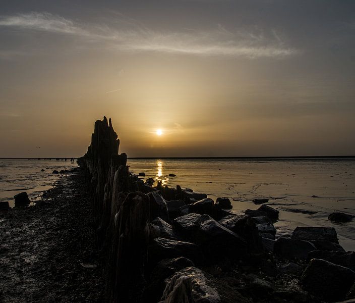 Sunrise at Moddergat (Wadden sea) by Paul Grefte