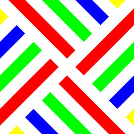 No Crossing | CutOuts | S=2 | Color=4 | RGBY | Center=Red